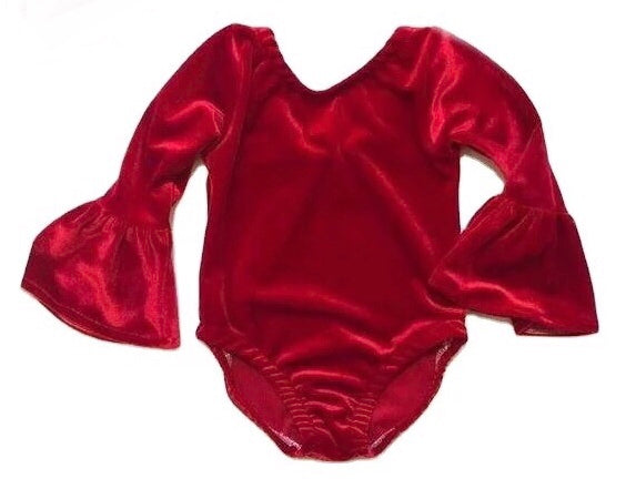 Baby Girl Red Velvet Leotard