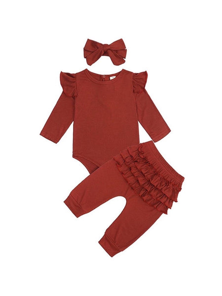 Rust ruffle 3pc set