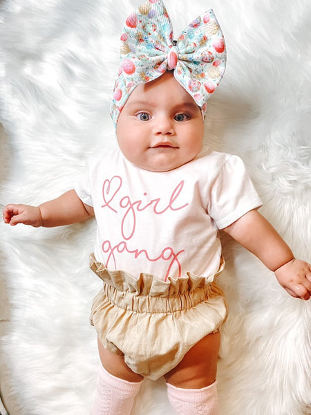 Beige Ruffle Waist Bloomers