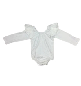 White Flutter Ruffle Leotard