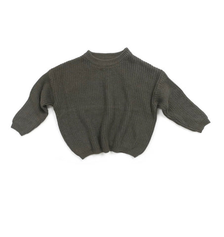 Dark Olive Green Knitted Sweater