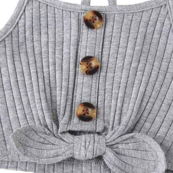 Grey ribbed knit set