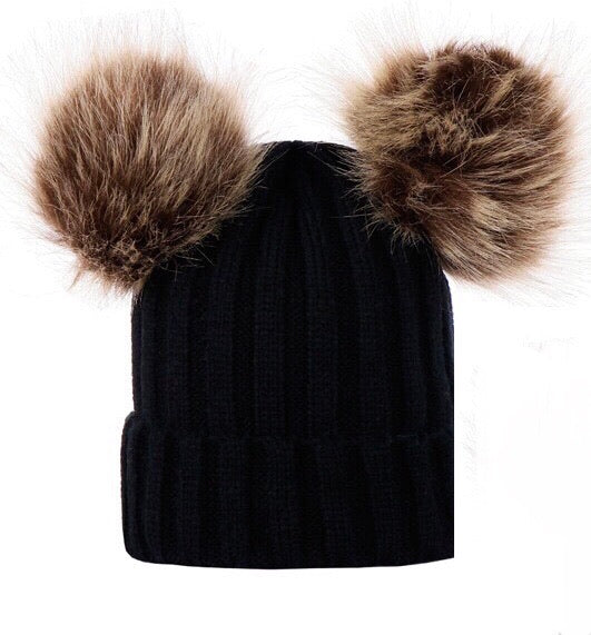 Black Pom Beanie