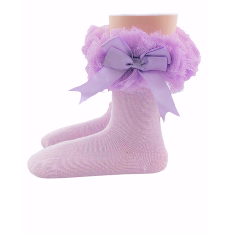 Fluffy Ruffle Lilac Tutu Socks